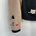 Christopher & Banks Vtg. 2003 Cat Sweater Cardigan Ramie Cotton Embroidered Photo 4