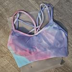 Women's seamless stretches sports bra tie dye top. Pink Size M Photo 1