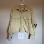 Madewell NWOT Flannel Cargo Cotton Haystack White Button-Up Shirt Large NN928 Photo 1