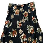 Vintage 90s Satin Floral Maxi Skirt WhimsiGoth Grunge Country Boho Size Medium Black Photo 2