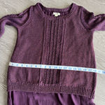 Lucky Brand Lined Sweater Womens Small Purple Metallic Back Slit Open Knit Photo 1