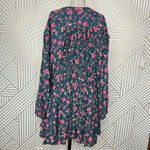 Free People  Flower Fields Mini Dress‎ Green Pink Floral Print Size Medium Photo 7