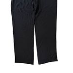 Eileen Fisher Silk Georgette Crepe Full Length Straight Pants Zipper Black Large Photo 8