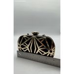 Charming Charlie Black/Gold Crystal Clutch Bag Purse - Size S Photo 4