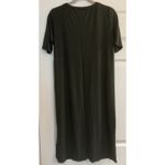 Eileen Fisher  Jersey T-Shirt Dress Sz Small Forest Green Midi Stretchy Soft EUC Photo 1