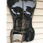 Fossil maddox Small Silver Leather Crossbody Chain Handle Purse Bag Photo 8