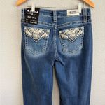 NWT | Fleur by Miss Me Wide Leg Jeans Size 29/8 Embroidered Medium Wash Photo 3