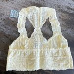 Free People Intimately Galloon Bralette Bra Medium Floral Lace Racerback Yellow Photo 4