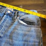 Madewell  Dad Jeans Blue Denim Baggy Straight Wide High Rise Distressed Hem 30 Photo 6