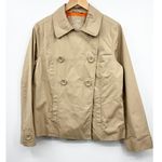 L.L. Bean Double Breasted Trench Lined Coat Jacket Medium Tan Button Up Photo 0