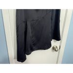 Y2K Scoop Skirt XL Black Satin Asymmetric Whimsygoth Cyber Skater Office Siren Photo 1