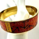 Lilly Pulitzer coral and gold tone nautical pattern bangle bracelet Photo 8