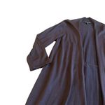 Eileen Fisher  Brown Long-Length Open Front Cardigan Sweater Silk Size Small Photo 3
