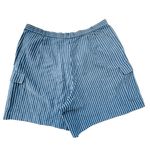 Talbots Linen Blend Striped Cargo Shorts Blue Casual Summer Size 18 Photo 4