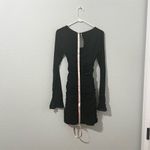 House Of CB  Camille Black Silk Cutout Mini Dress Size M Party/Cocktail Photo 4