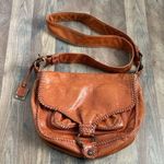 Frye  Cognac Leather Crossbody Saddle Bag Braided Boho Chic Western Inspired Photo 0