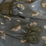 White House | Black Market Paisley Peasant Blouse Blue Size XXS Photo 9