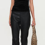 Princess Polly  Braden Leather Pants Black Faux Flare Photo 0