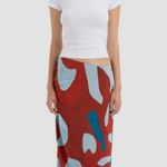 Sir. the Label Frankie Gathered Midi Skirt in Ruby Reflection Size SIR 2 US 6 Red Photo 3