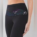Lululemon Wunder Under Crop Hi-Rise Black Shadow Wrap Multi Tender Violet Size 4 Photo 3