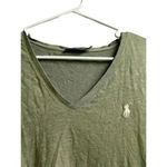 Ralph Lauren Polo  Army Green V-Neck Rolled Cuff Sleeves Tee Large Photo 5