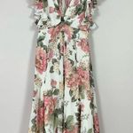 Revolve Divine Heritage x  Twist Back Floral Midi Dress in Ivory Small Photo 3