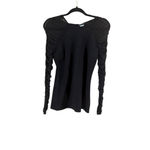 Venus Women's Black Long Sleeve Ruched Mesh Top XS Photo 1