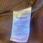 Banana Republic  button up blouse women’s large olive green red white 100% Silk Photo 2