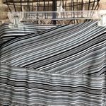J.Jill Maxi Skirt Medium Black White Green Diagonal Stripe Stretch Wais… Photo 8