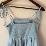 SheIn NWT baby blue ruched dress strappy tie short mini spring Photo 4