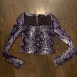 Ksubi Ponty Mython Snake-Print Velvet Crop Top Photo 2