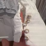 White laced button up blouse with pearled buttons Photo 1