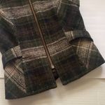 CAbi ‘All Tied Up’ textured brown wool blend plaid zipper vest, size medium Photo 3