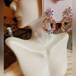 Noir floral colorful diamonds loop drop earrings Purple Photo 1