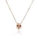 Ocean Fashion Rose gold small circle crystal pendant necklace Photo 0