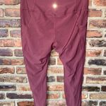 Old Navy  Maroon Red High Waisted PowerSoft 7/8 Pocket Leggings Women's Size XL Photo 3