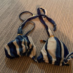 Vix Paula Hermanny Blue and White Striped Bikini Top Photo 0