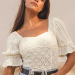 Free People  Spring Fling Ivory Lace Top Size: XS Photo 0