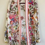 Aratta Silent Journey Embroidered Floral Shirt Kimono Size XL Green Size L Photo 0