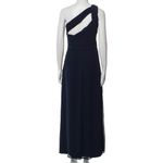 Monique Lhuillier NWT  Elegant Navy Blue One-Shoulder Dress Size 2 Photo 3
