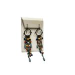 Colourful beaded earrings, urban gypsy earrings, artisan jewelry, chandelier ear Red Photo 4