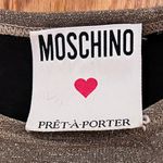 Moschino Pret-A-Porter Gold Metallic Shimmer Long-Sleeve Sweater Top Size 10 Photo 3