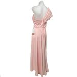 NEW Stacees Pink One Shoulder Drapey Square Neck Maxi Wedding Dress Size 6 Photo 1