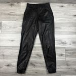 Spanx ‎ Black Elastic Waist Pull On Faux Leather Jogger Pants Size XS Photo 2