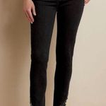 Soft Surroundings  Denim Touch of Lace Straight Leg Slim Ankle Jeans Black Size 6 Photo 0