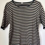 Cream and Black 100% Silk Short Sleeve Shirt Photo 2