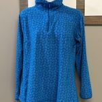 Columbia Women’s Blue Mock Neck Zip Up Long Sleeve Abstract Pattern Pullover- Lg Photo 0