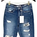 Vervet Flying‎ Monkey Womens Distressed Whisker Cotton Boyfriend Jeans Blue Size 25 NWT Photo 1