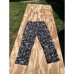 California style Black White Pants Size 10 Tropical Beach‎ Palm Summer Photo 3