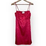 Princess Polly  Diva Mini Dress Deep Red Floral Jacquard Size Small 6 - Excellent Photo 7